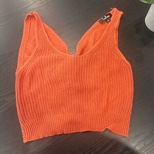 Lulu's Fiery Orange Knit Top